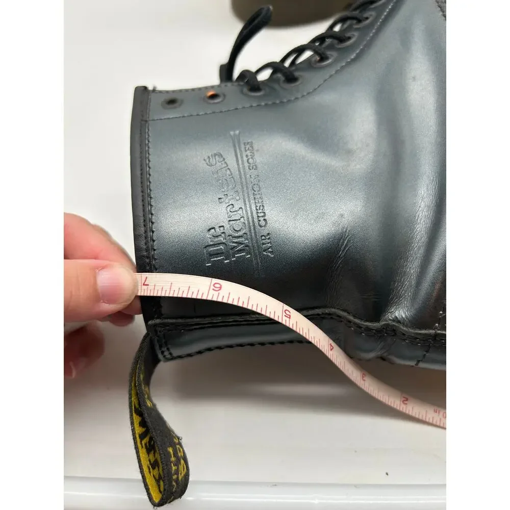Vintage Dr. Martens 8-Eye Metallic Leather Ankle Boots Size 9 Made in England